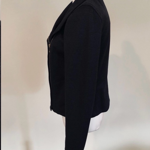 Tommy Hilfiger Womens size 6 dark indigo blue side zip collared blazer jacket - Picture 3 of 16